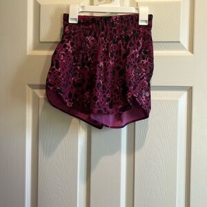 COPY - NWOT Women’s Size 2 Lululemon Purple Leopard Print Track That Short